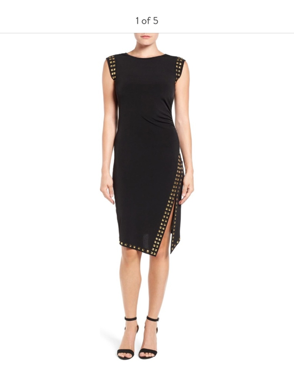 Michael Kors Asymmetrical gold studded dress